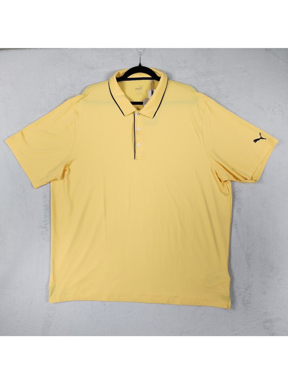 NWT Puma Golf Polo Mens XXL MATTR UPF 40 Moisture Wicking Short Sleeve Yellow